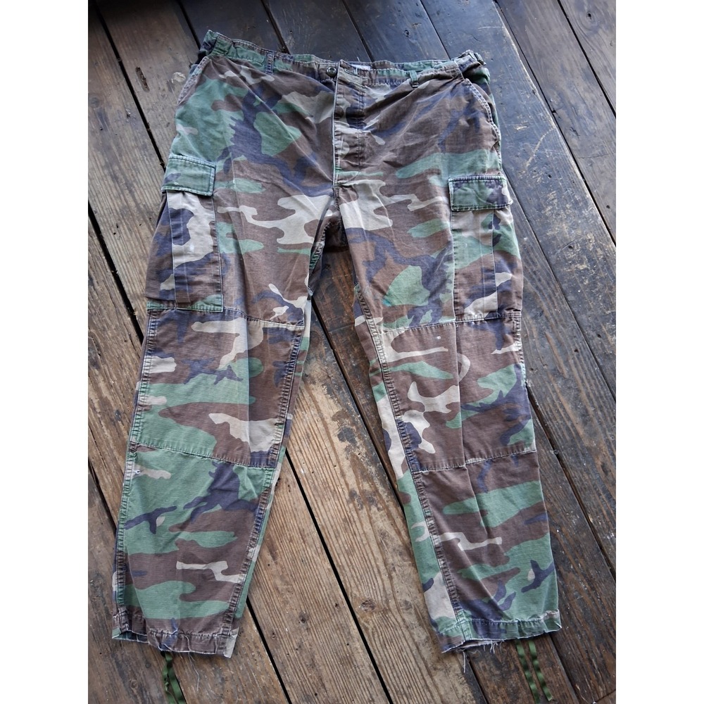Vintage 1990s Propper Army Green Camo Cargo Camouflage Military BDU Pants Combat